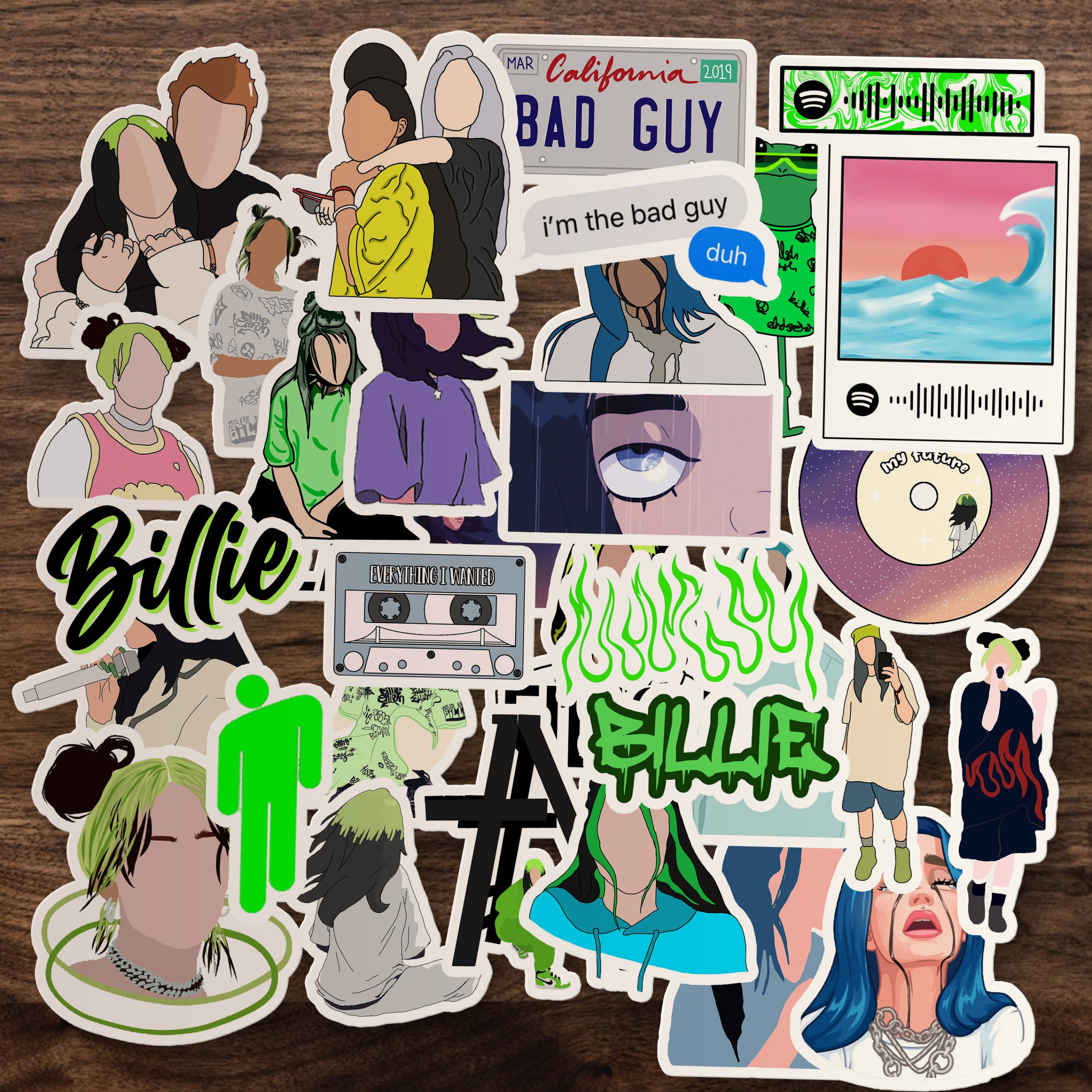 Billie Eilish Sticker Bomb Billie Eilish Sticker Pack