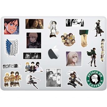Attack on titan laptop sticker paketi