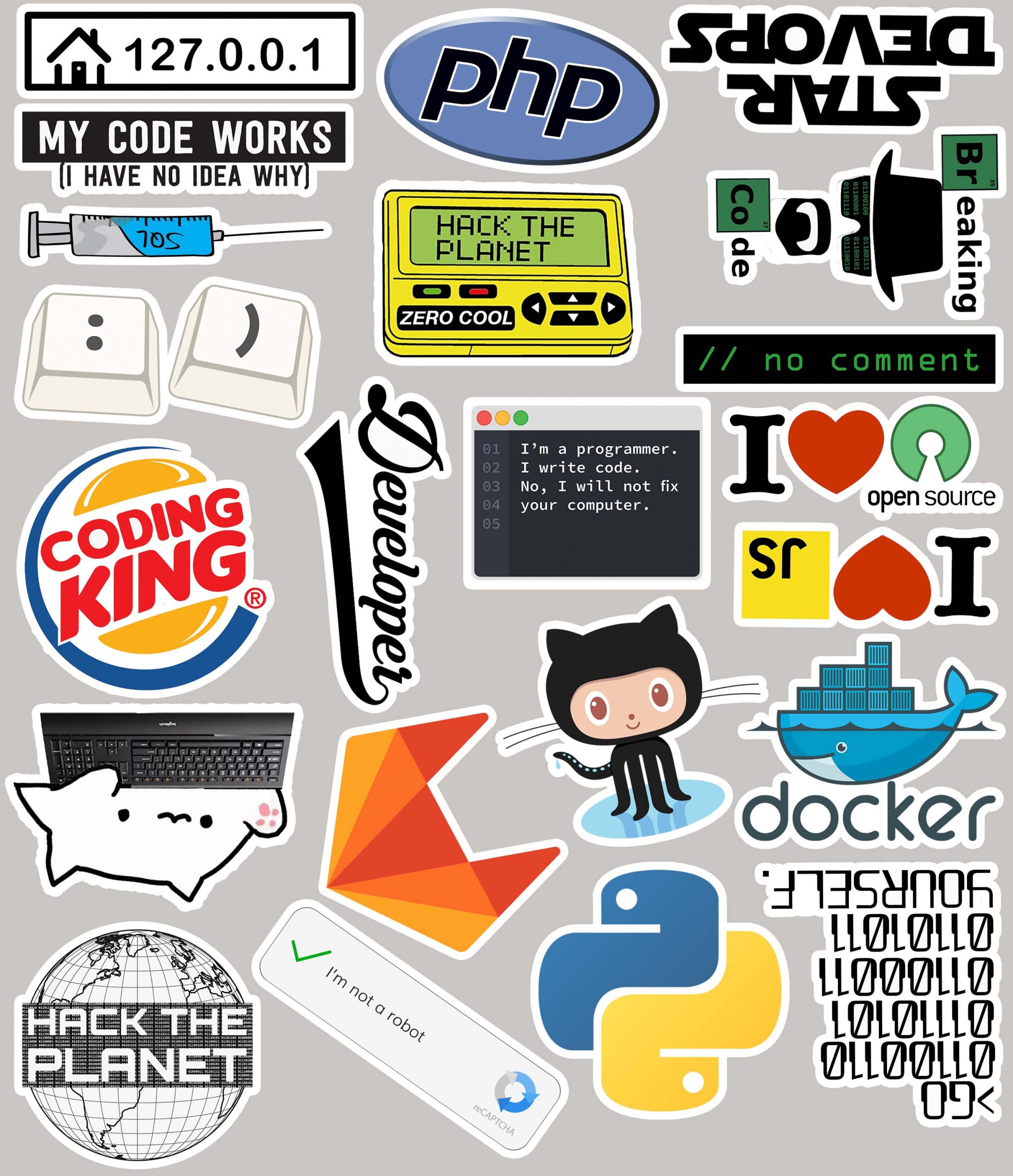 yazılımcı sticker etiket