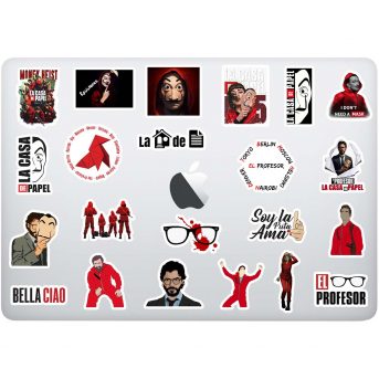 la casa de papel laptop sticker etiket seti