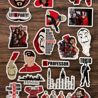 la casa de papel sticker etiket seti