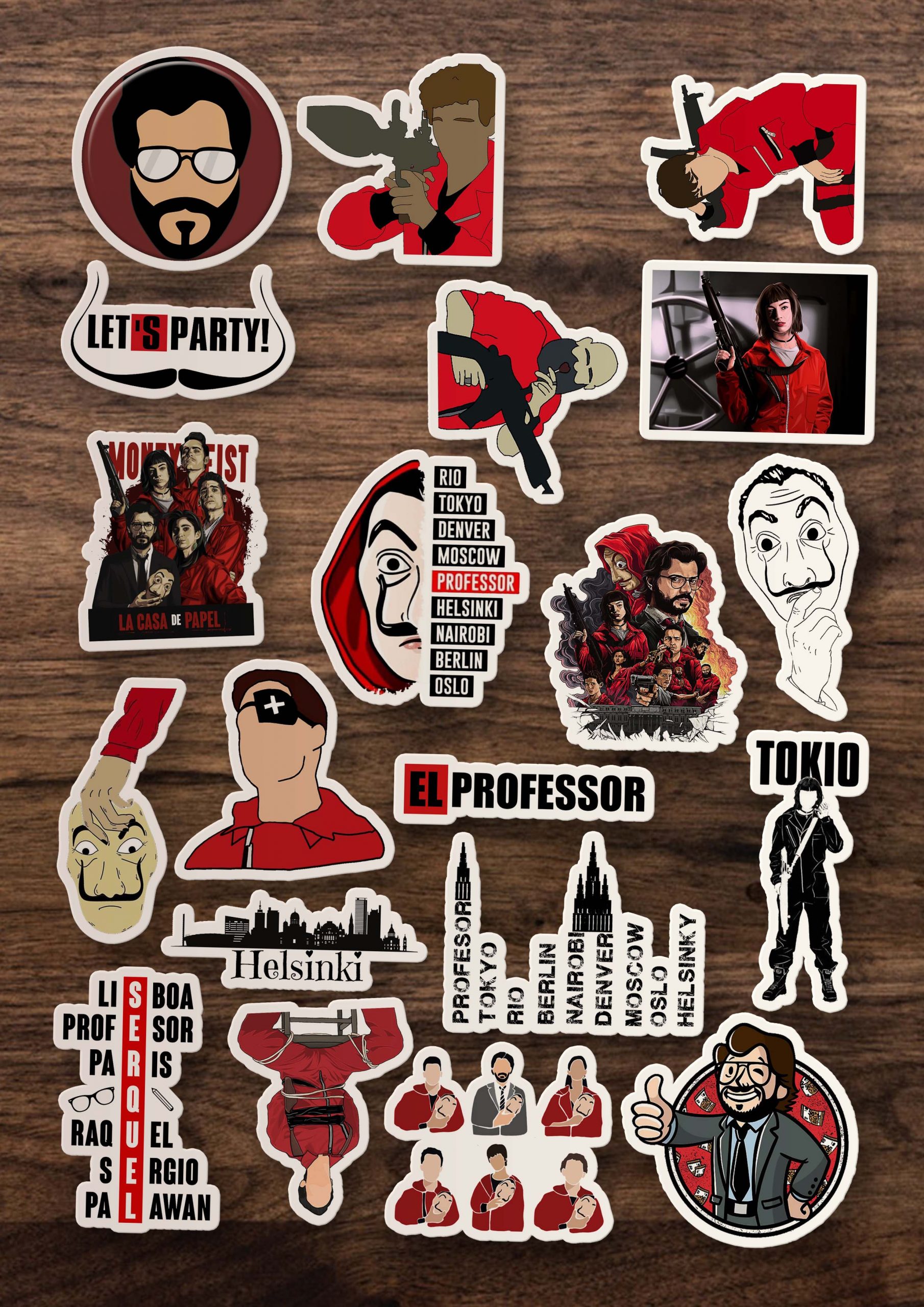 la casa de papel sticker etiket seti la casa de papel sticker etiket seti