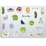 rick and morty laptop sticker seti