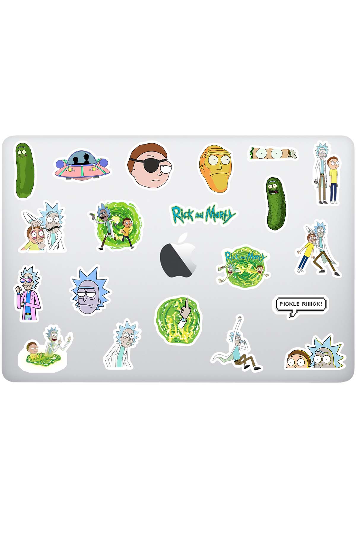 rick and morty laptop sticker seti