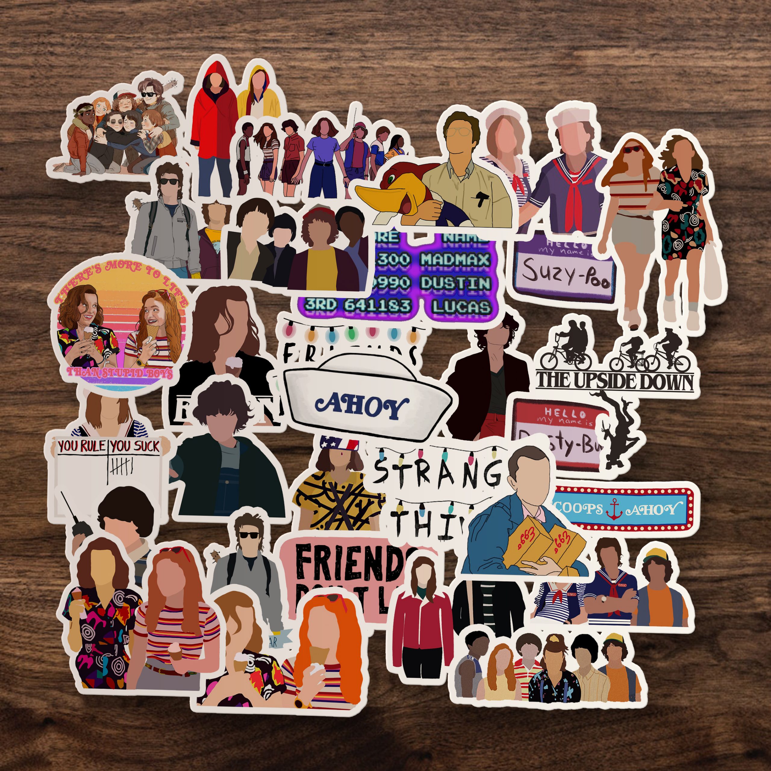 Stranger Things Sticker Seti Netflix temalı etiket Stranger Things Sticker Seti Netflix temalı etiket
