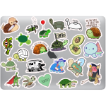 sevimli kaplumbağa sticker