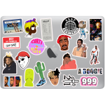 hiphop rap sticker paketi 20 'li