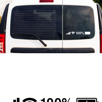 Batarya Pil Wifi İcon Oto Sticker Araba Cam 2