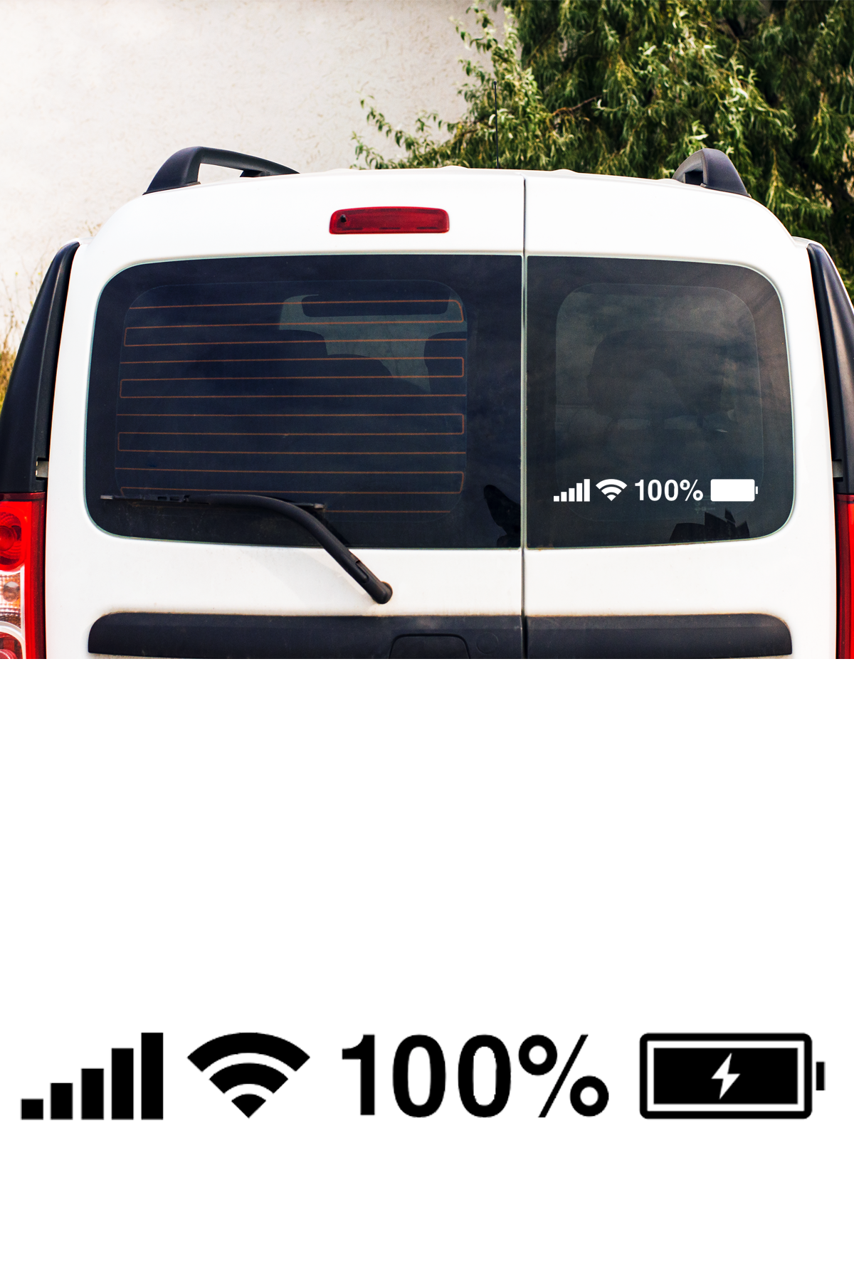 Batarya Pil Wifi İcon Oto Sticker Araba Cam 2