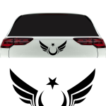 Kanatlı Ay Yıldız Sticker Oto Cam Sticker 1