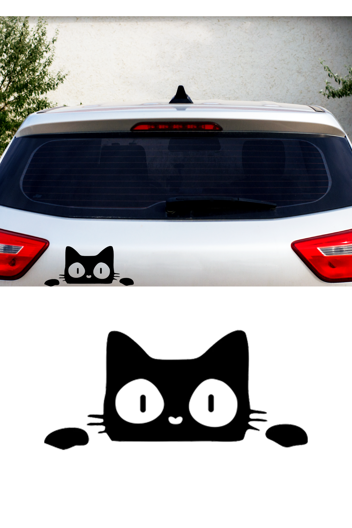 Kedi Bagajdan Bakan Kedi Sticker Araba Oto Araba