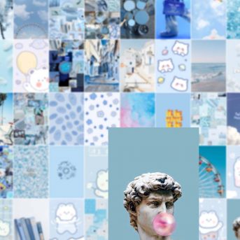 mavi aesthetic poster seti