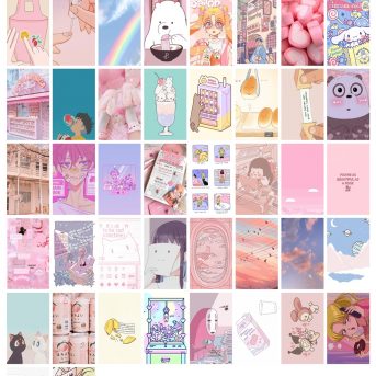 pembe anime kolaj set içeriği